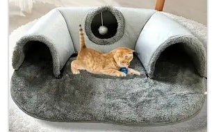 3 in 1 Cozy Cat Tunnel Bed