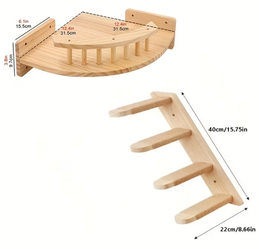 2pcs Corner Cat Hammock and Ladder