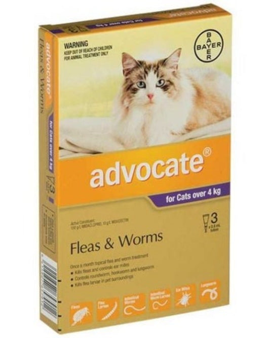 Advocate Flea + Worm 3 pack 4kg+