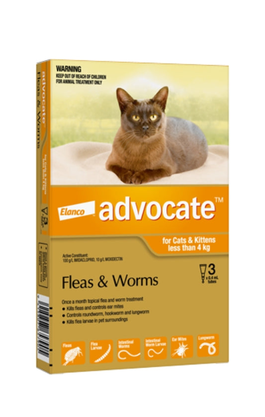 Advocate Flea + Worm 3 pack 0-4kg