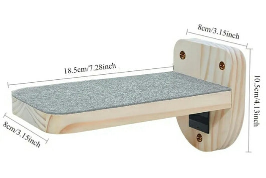 3 pcs Wooden Cat Wall Mounted Floating Steps Ladder