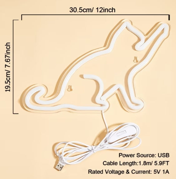 LED Neon Sign Cat 5V USB