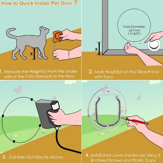 Transparent Cat Door