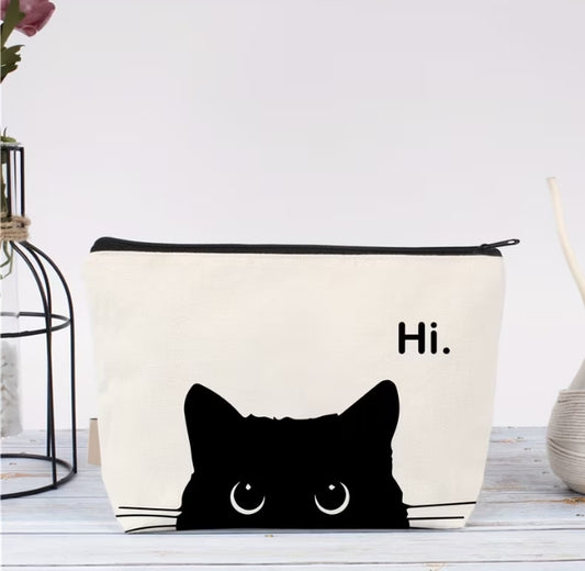 Black Cat Hi Cosmetic Bag