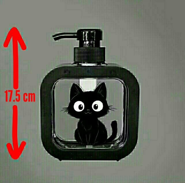 Manual Push Pump Black Kitten Soap Dispenser